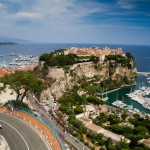 Monaco harbours and castle from the Jardin Exotique