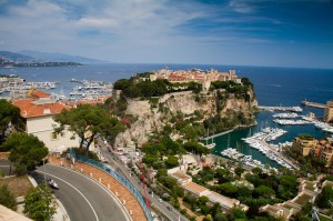 Monaco harbours and castle from the Jardin Exotique